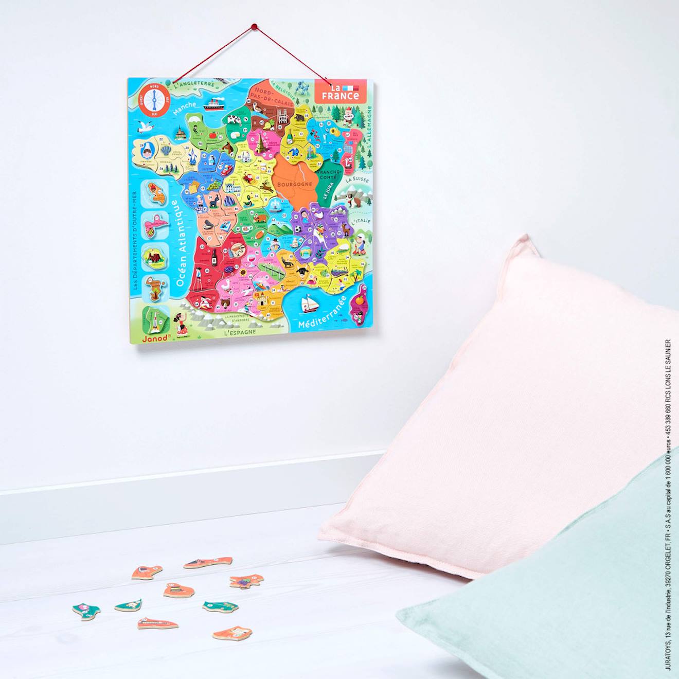 Puzzle france magnétique 93 pièces multicolore