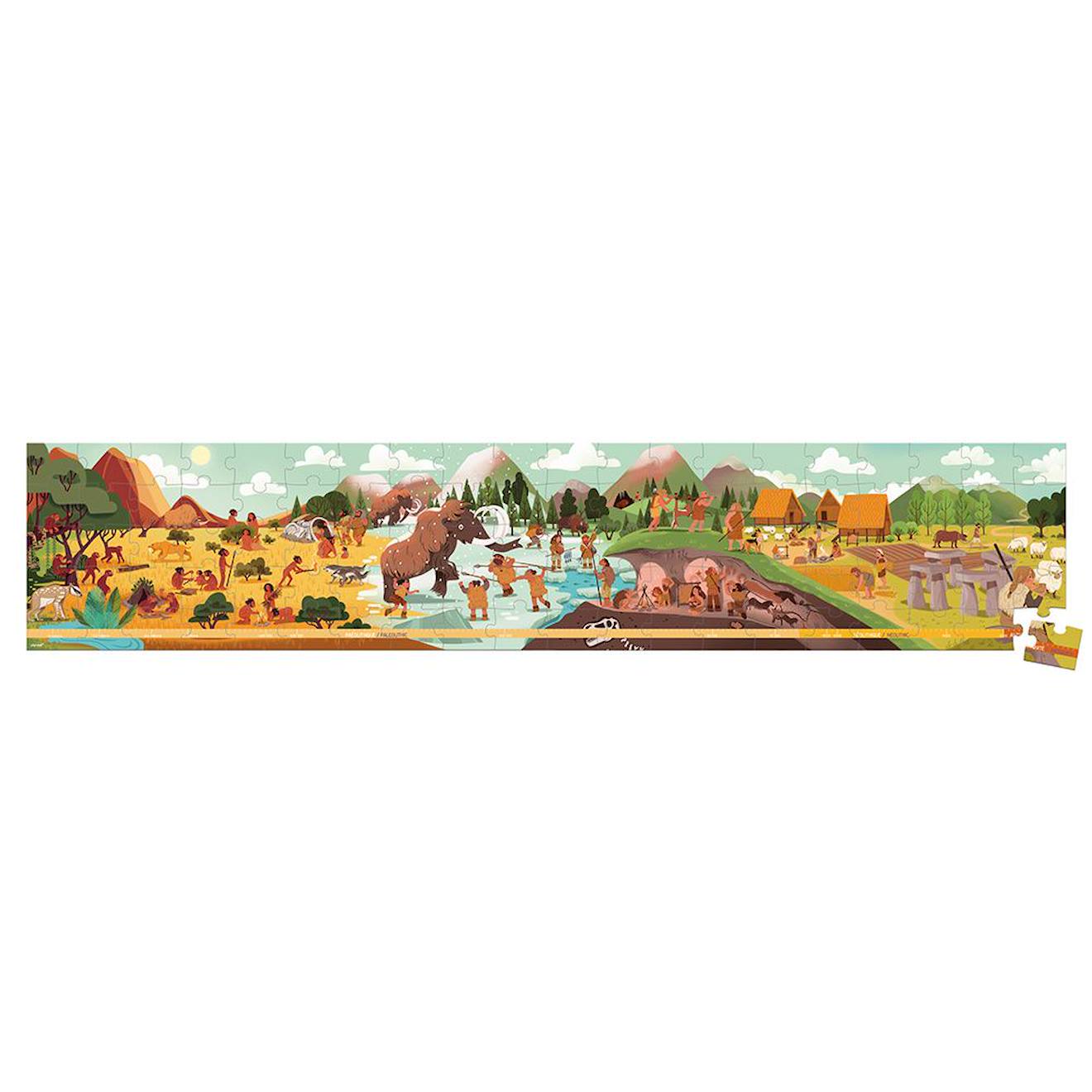 Puzzle frise la préhistoire 100 pièces multicolore