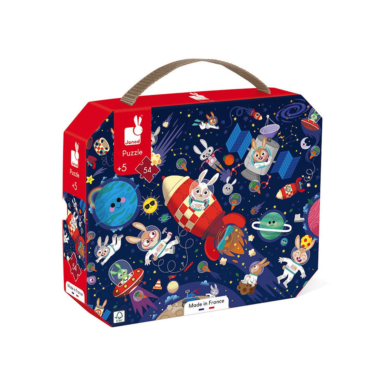 Puzzle fusée 54 pièces bleu