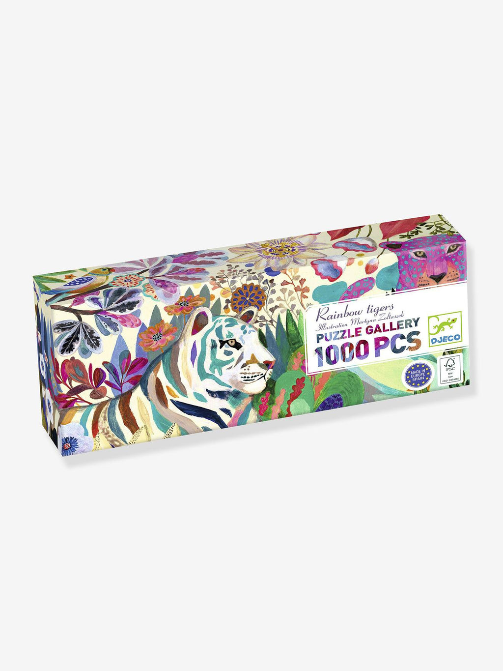 Puzzle gallery 1000 pièces - rainbow tiger multicolore