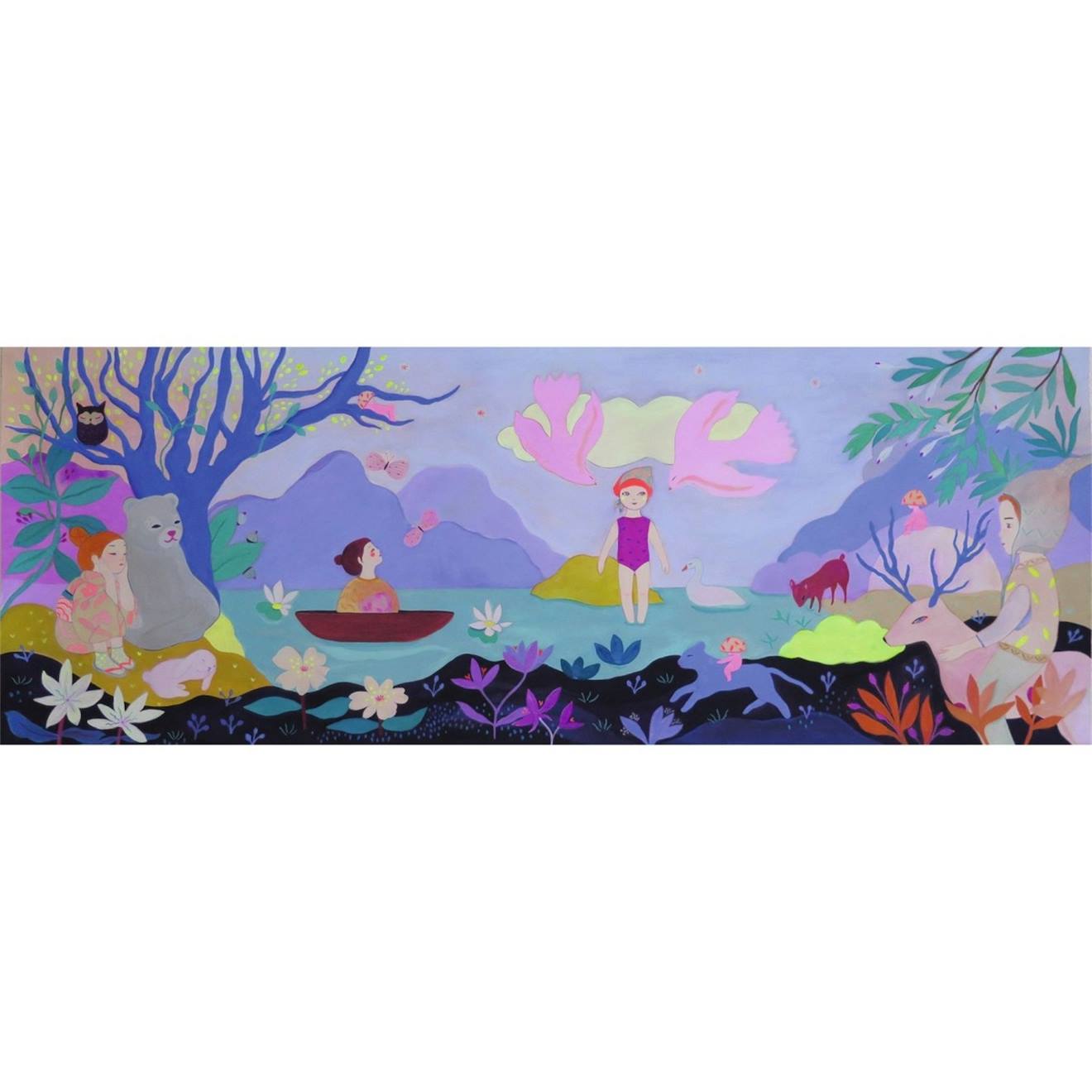 Puzzle gallery children's lake 100 pièces multicolore