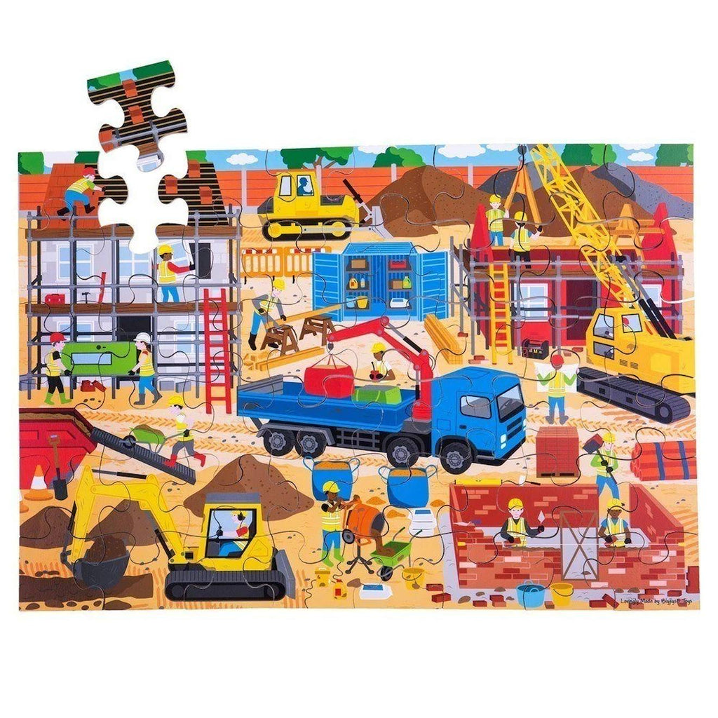 Puzzle géant chantier de construction rouge