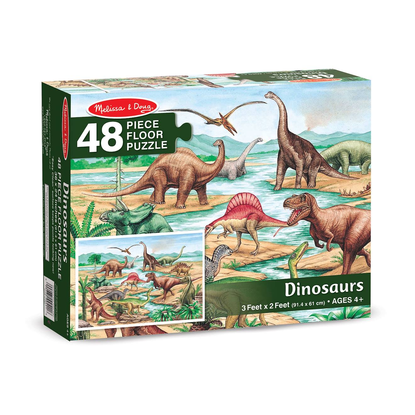 Puzzle géant dinosaures vert