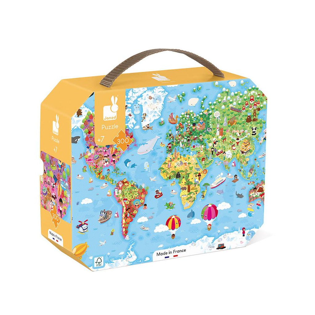 Puzzle géant du monde 300 pièces jaune