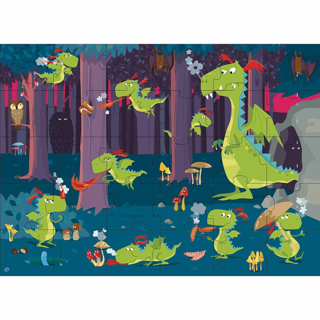 Puzzle géant & livré - la forêt des dragons vert