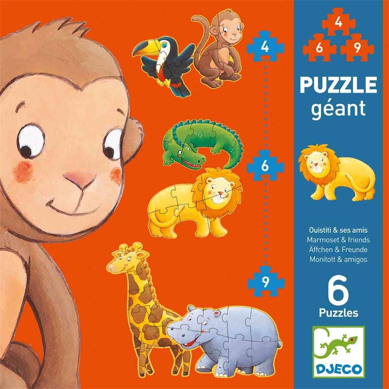 Puzzle géant ouistiti et ses amis multicolore
