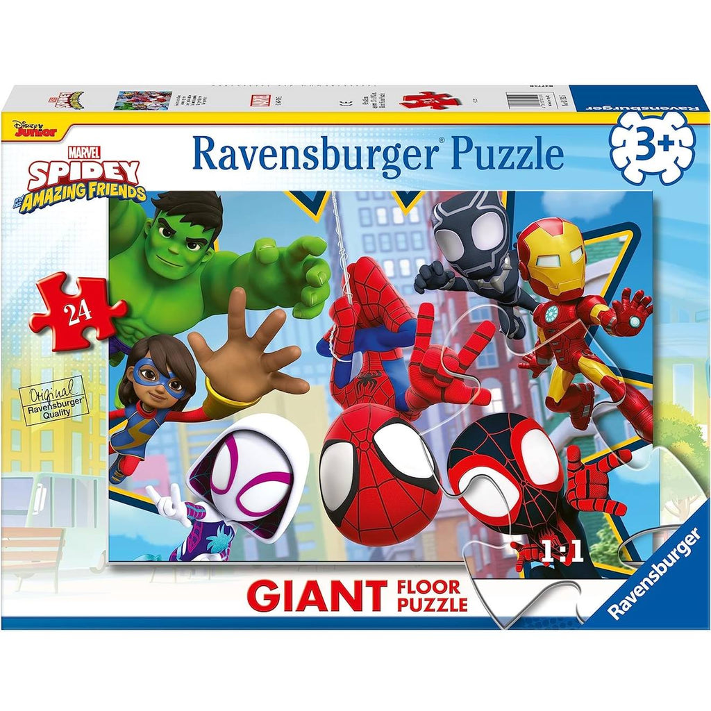Puzzle géant spidey 24 pièces bleu