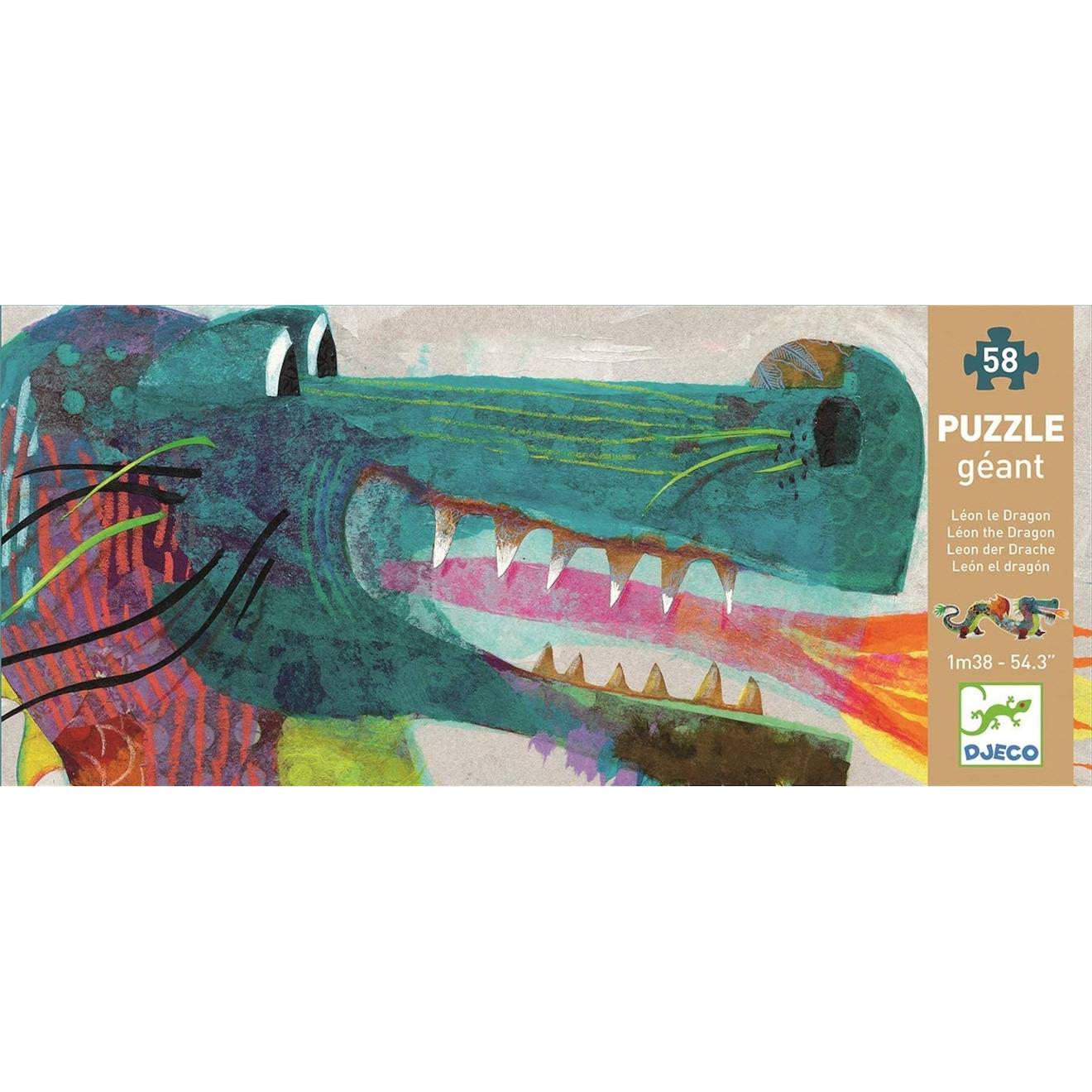 Puzzle géants léon le dragon multicolore