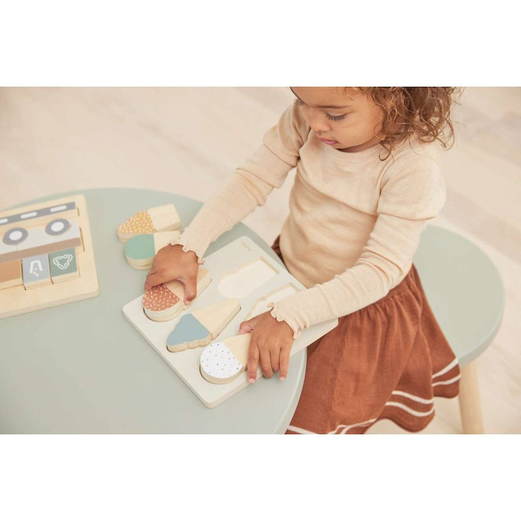 Puzzle glace en bois beige