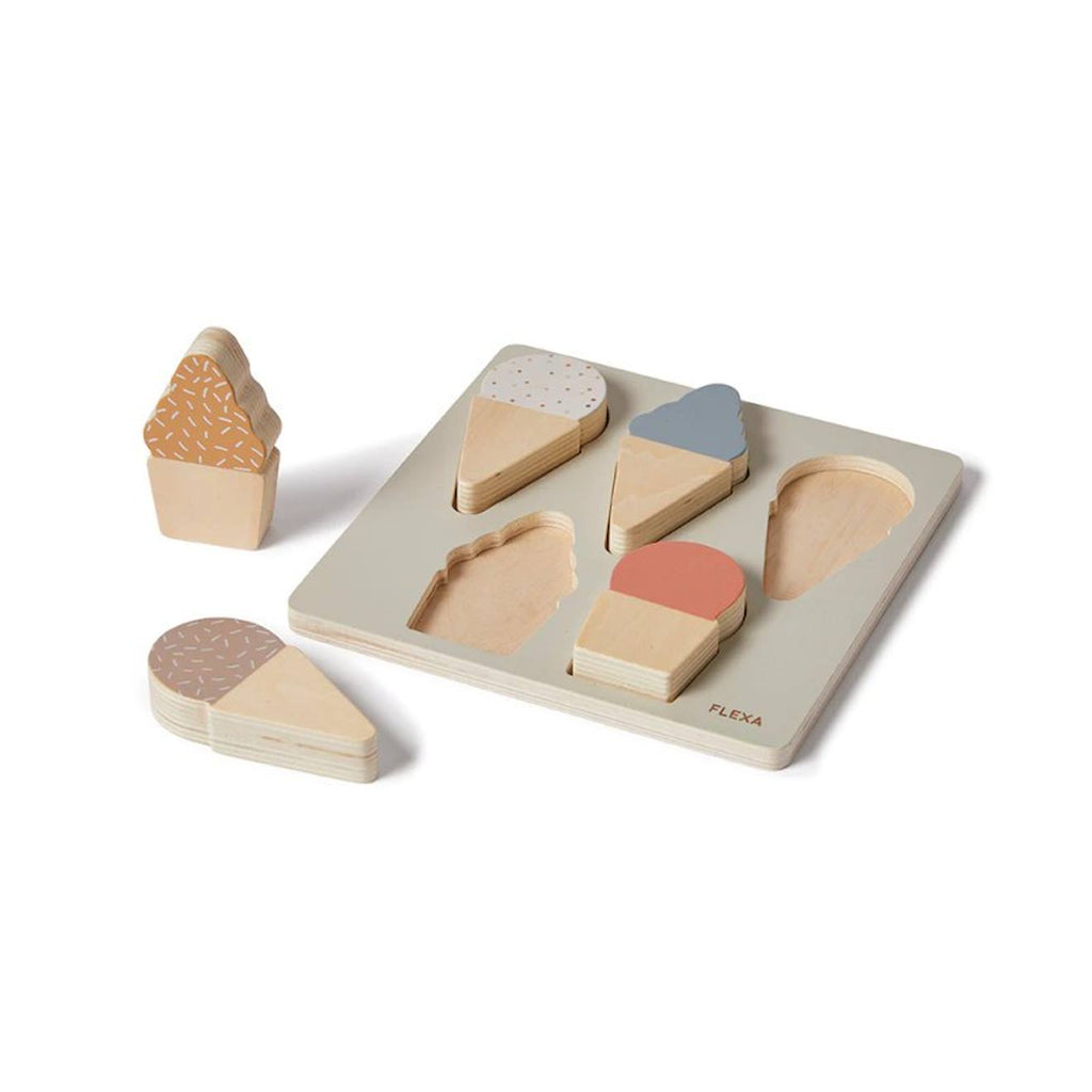 Puzzle glace en bois beige