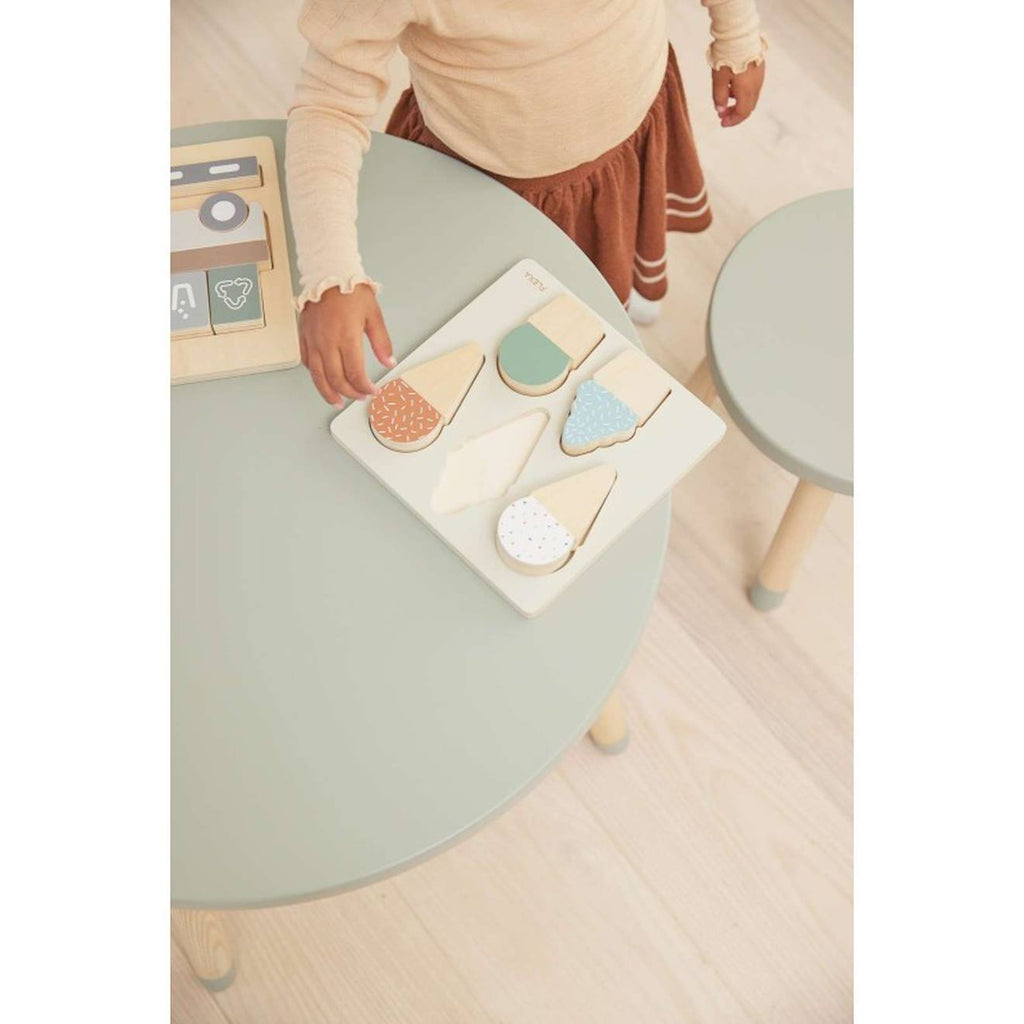 Puzzle glace en bois beige
