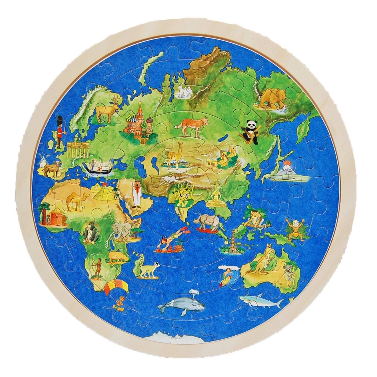 Puzzle globe terrestre bleu