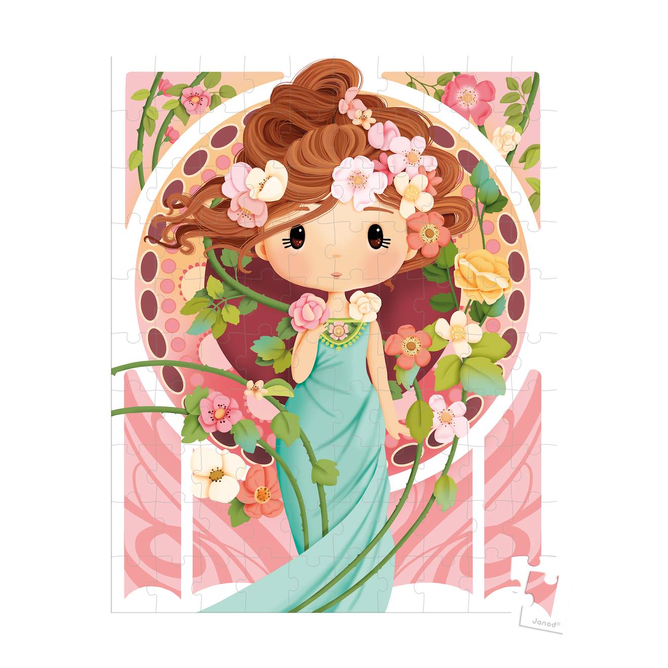 Puzzle inspired by mucha multicolore