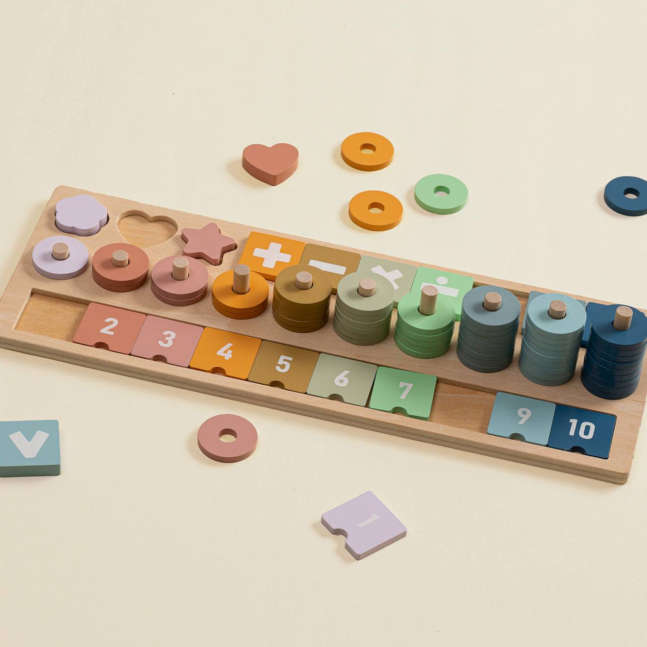 Puzzle jeu numéros en bois - numby multicolore