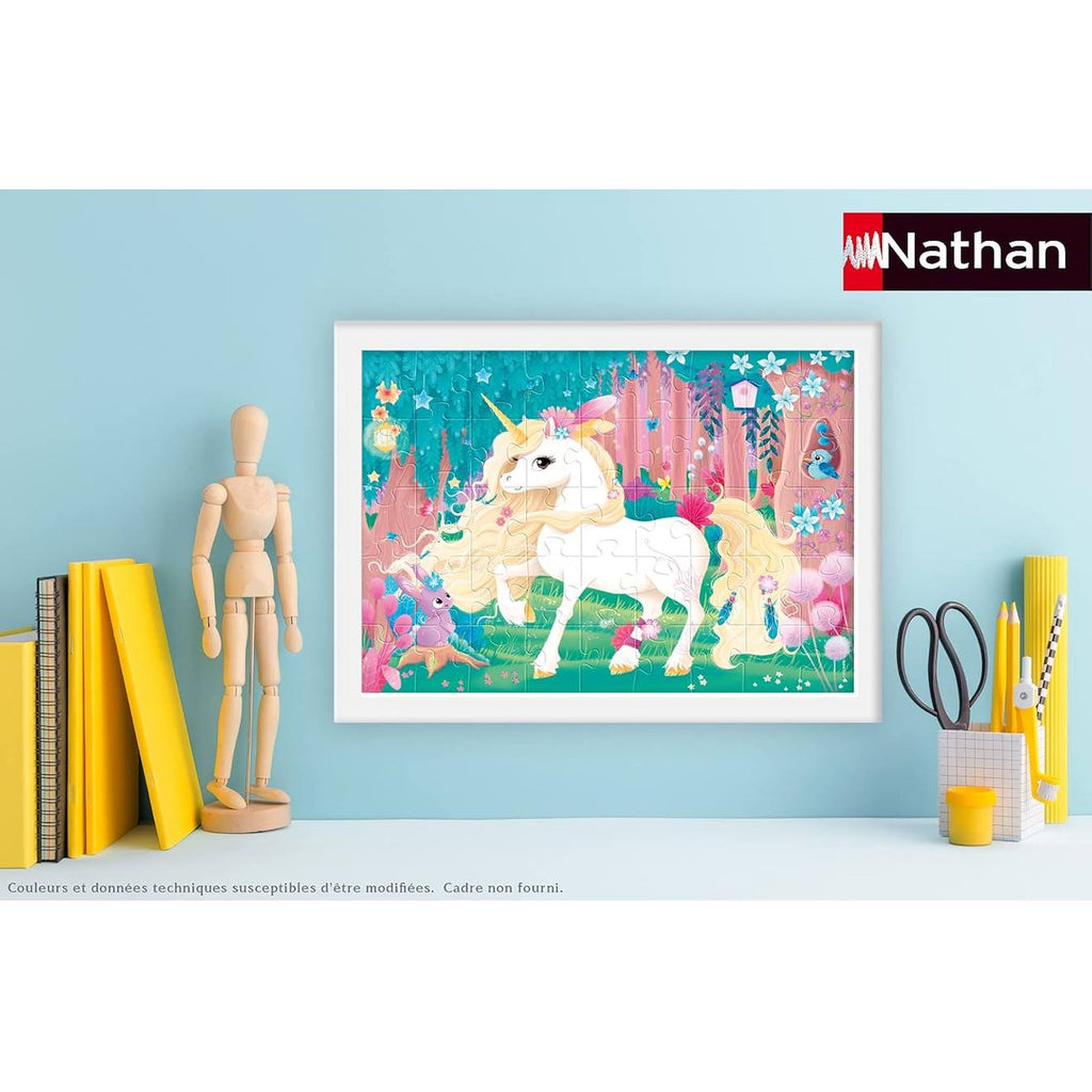 Puzzle jolie licorne 45 pièces rose