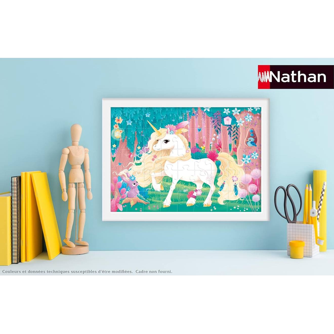 Puzzle jolie licorne 45 pièces rose