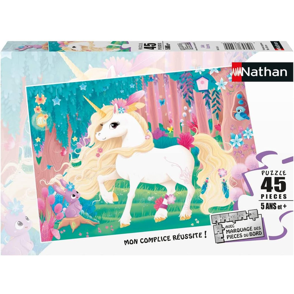 Puzzle jolie licorne 45 pièces rose