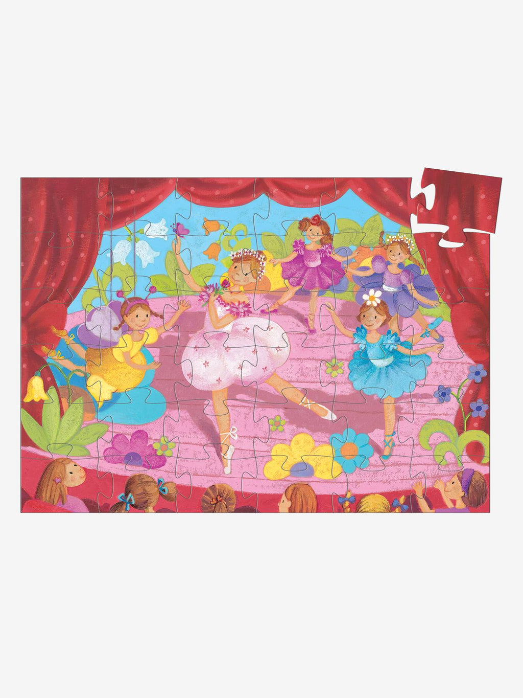 Puzzle la ballerine à la fleur 36 pièces multicolore