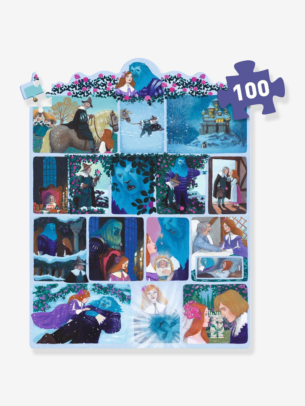 Puzzle la belle et la bête 100p - multicolore