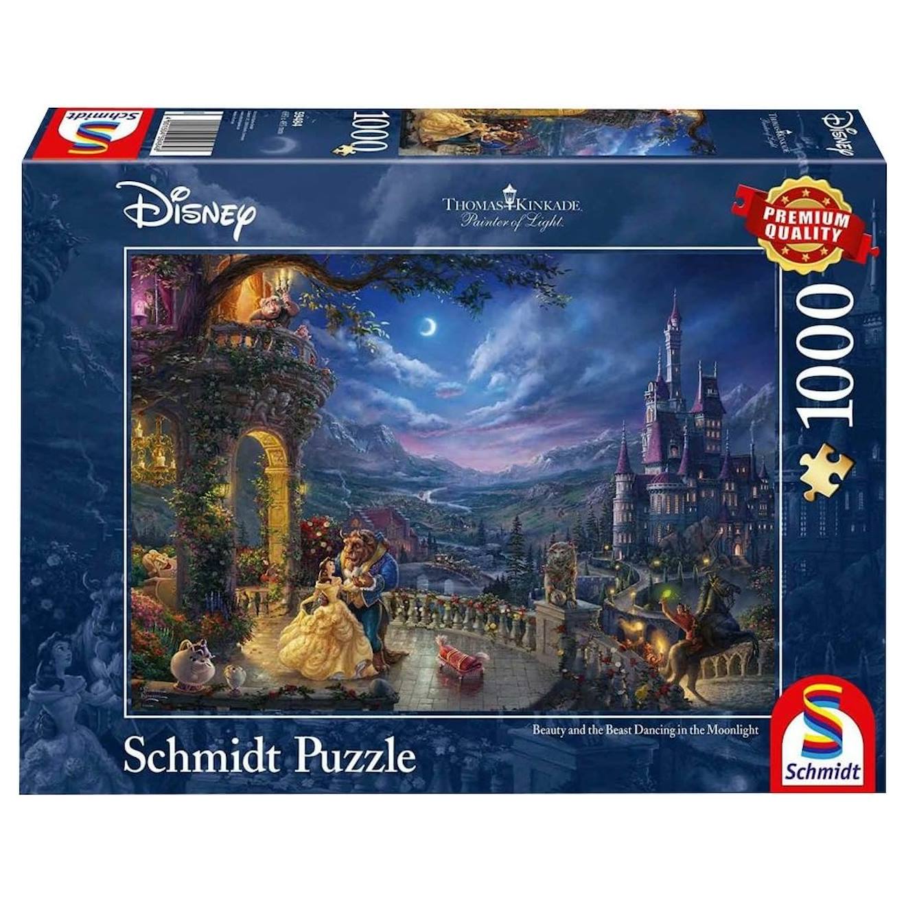 Puzzle la belle et la bête au clair de lune 1000 pièces bleu