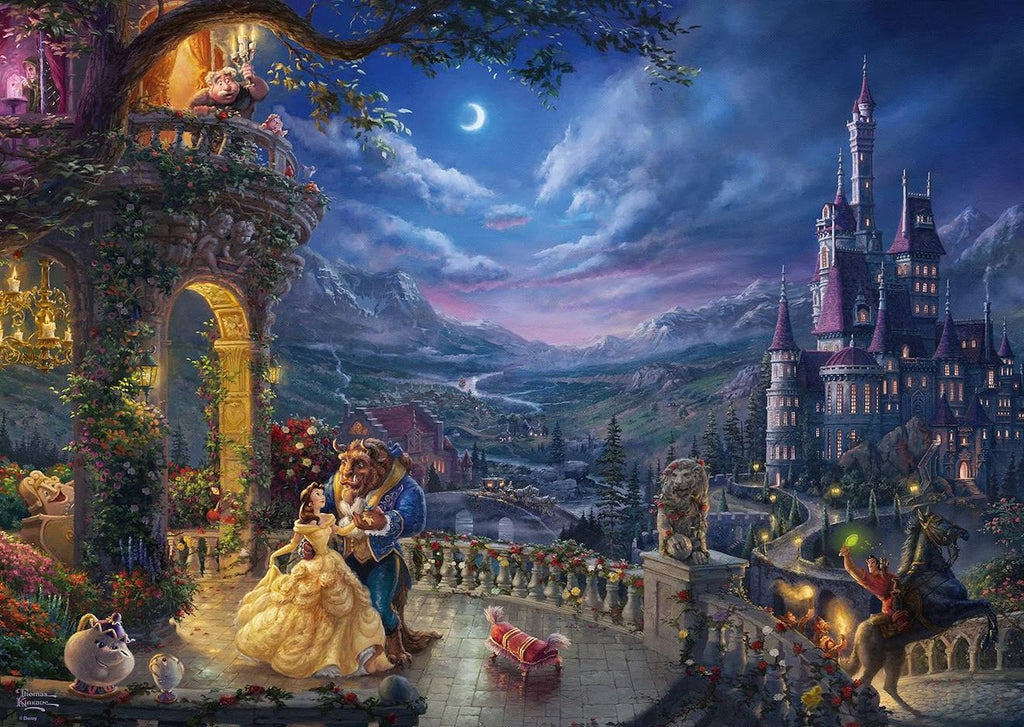 Puzzle la belle et la bête au clair de lune 1000 pièces bleu
