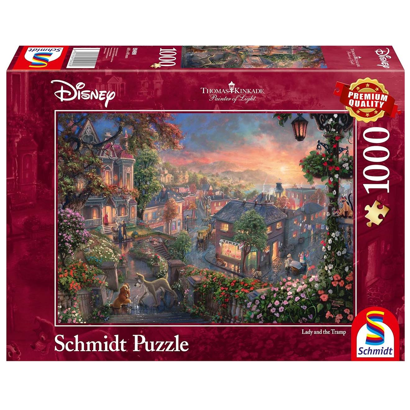 Puzzle la belle et le clochard 1000 pièces rouge