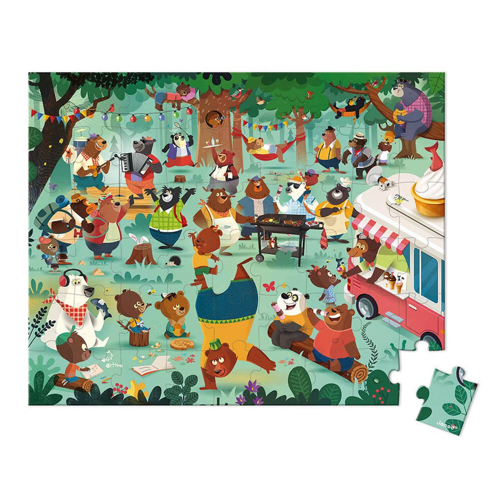 Puzzle la cousinade des ours 54 pièces vert