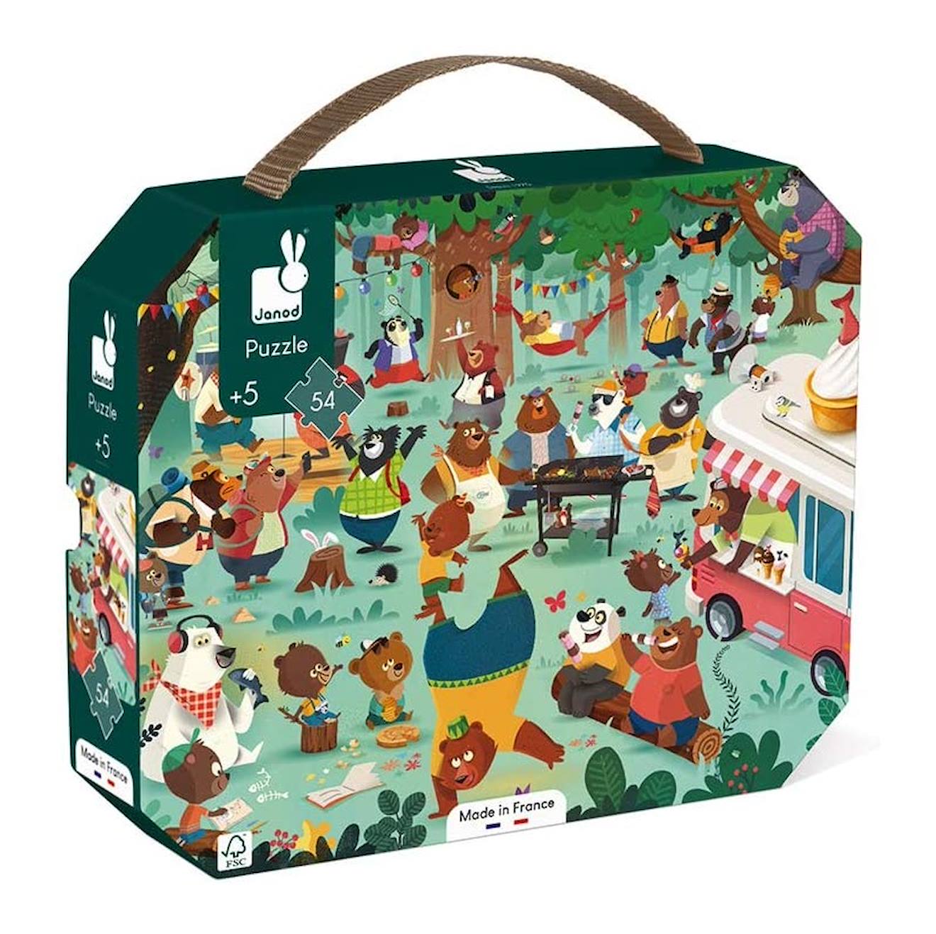 Puzzle la cousinade des ours 54 pièces vert