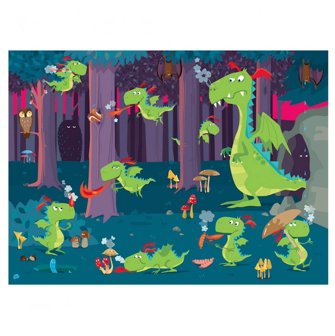 Puzzle la forêt des dragons vert