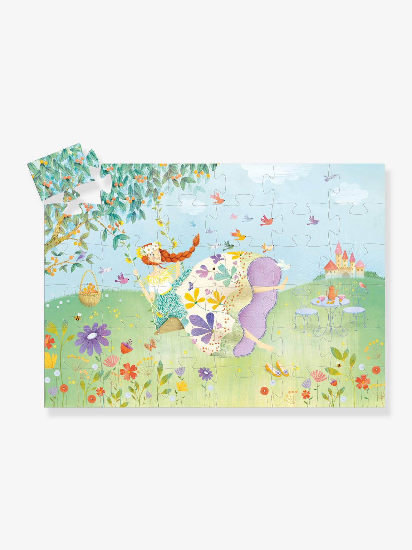 Puzzle la princesse du printemps 36 pièces bleu