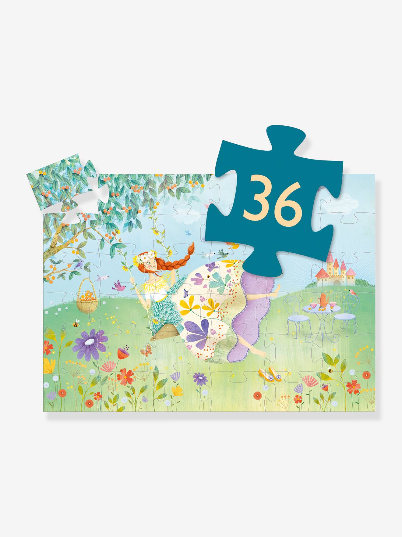 Puzzle la princesse du printemps 36 pièces bleu