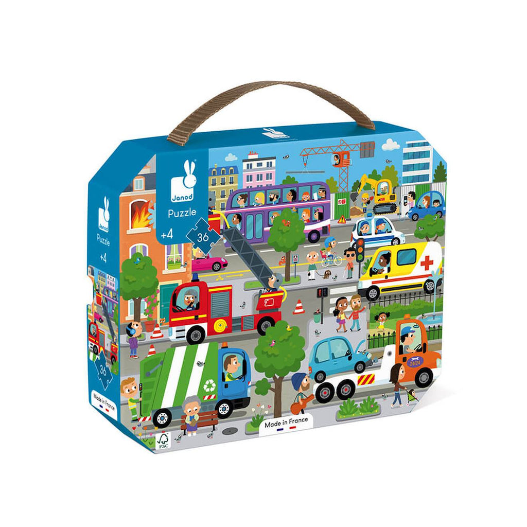 Puzzle la ville, 36 pièces bleu