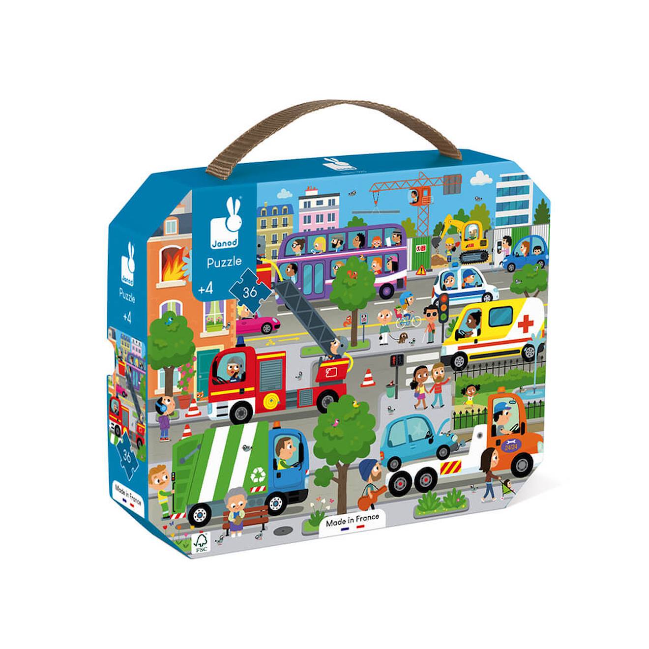 Puzzle la ville, 36 pièces bleu