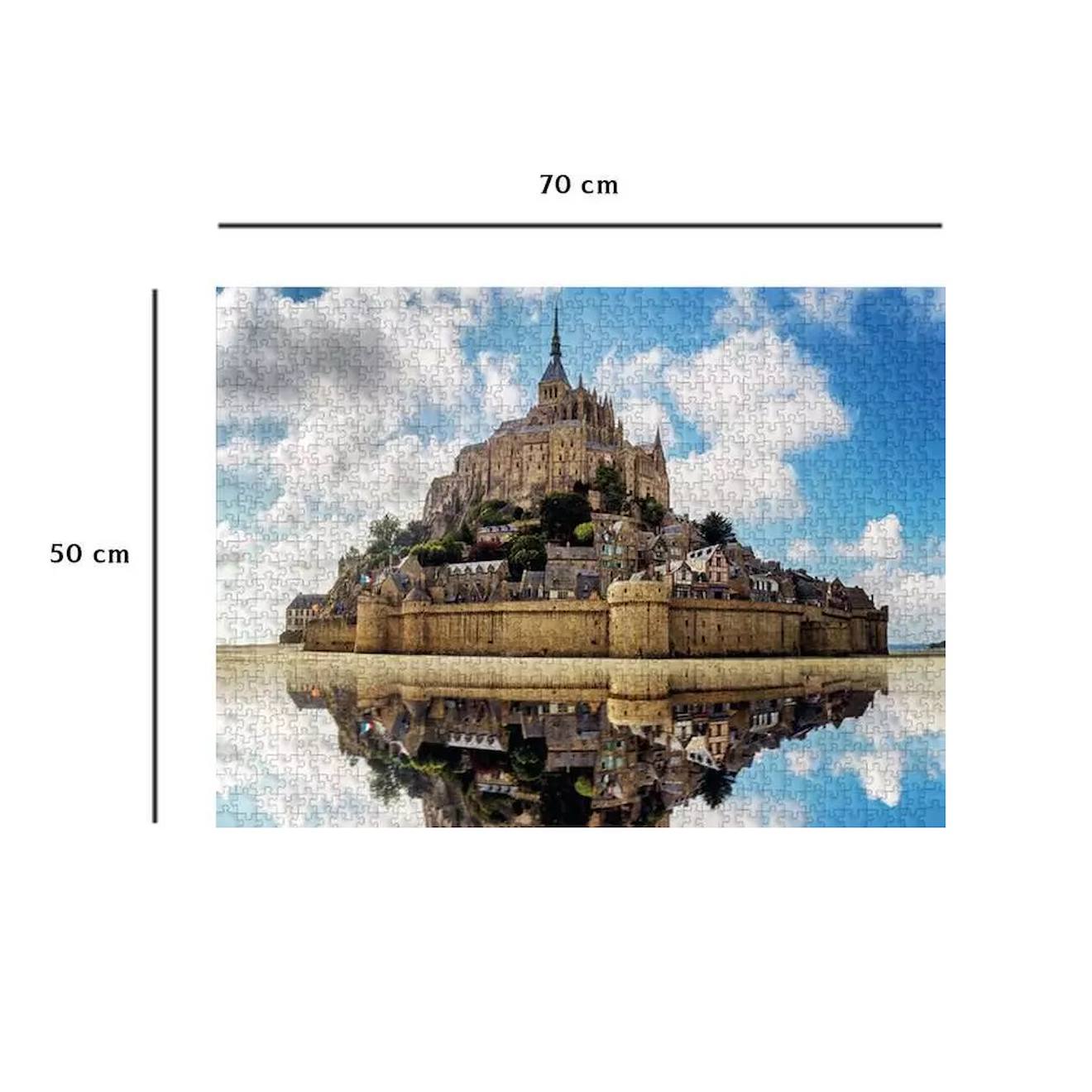 Puzzle l'abbaye du mont saint-michel 1000 pièces blanc