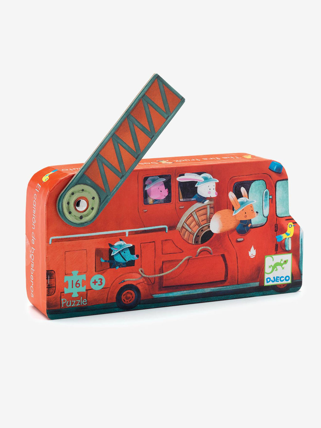 Puzzle le camion de pompier 16 pièces multicolore