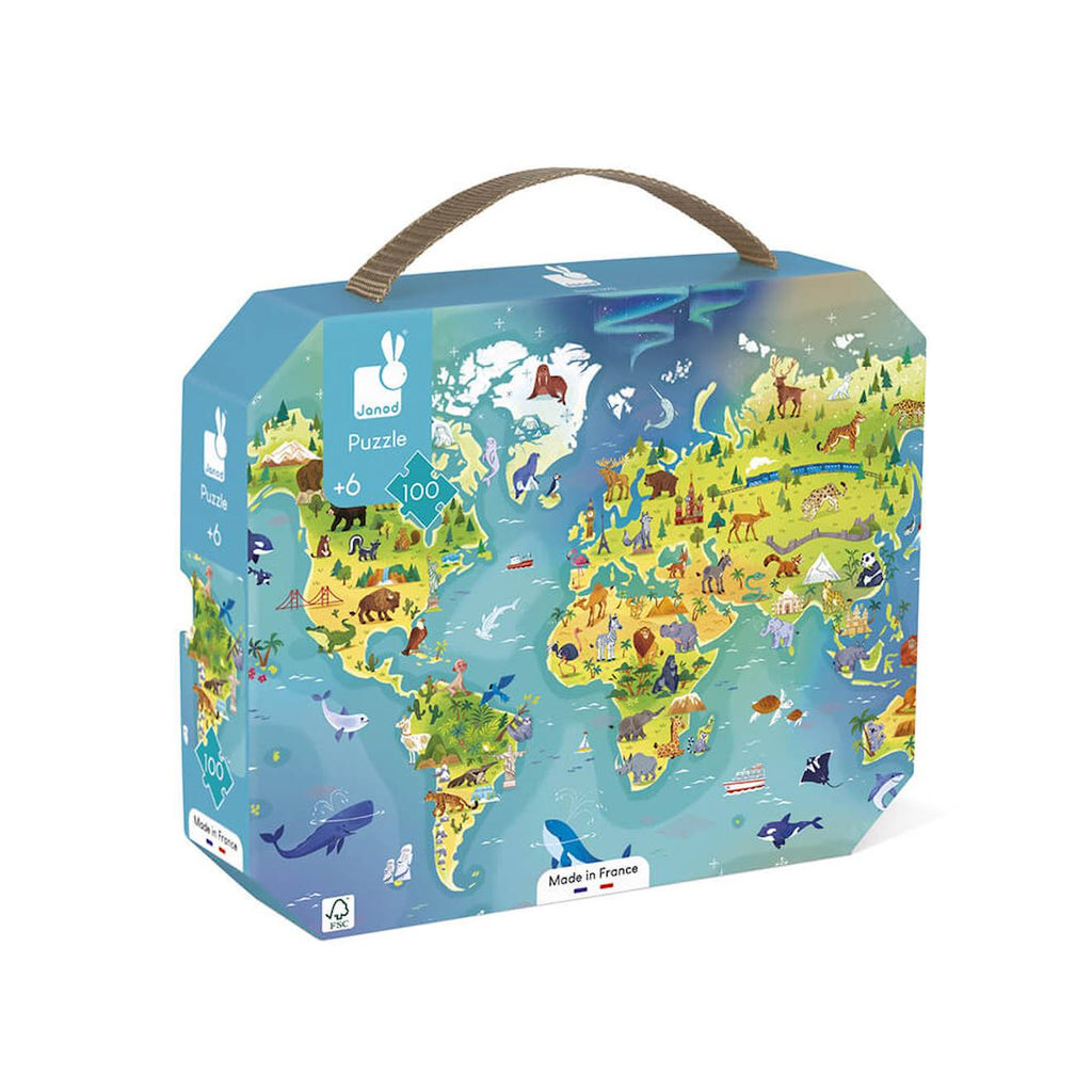 Puzzle le monde 100 pièces multicolore