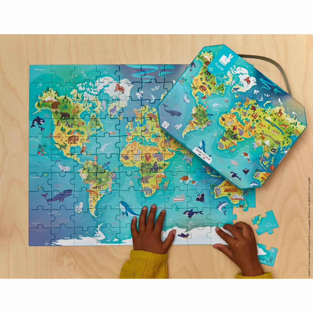 Puzzle le monde 100 pièces multicolore