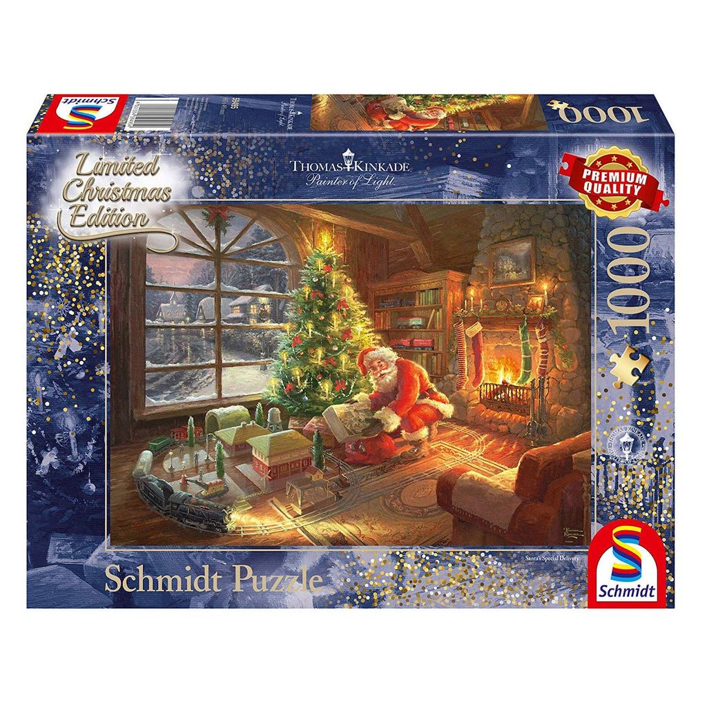 Puzzle le père noël est là 1000 pièces bleu