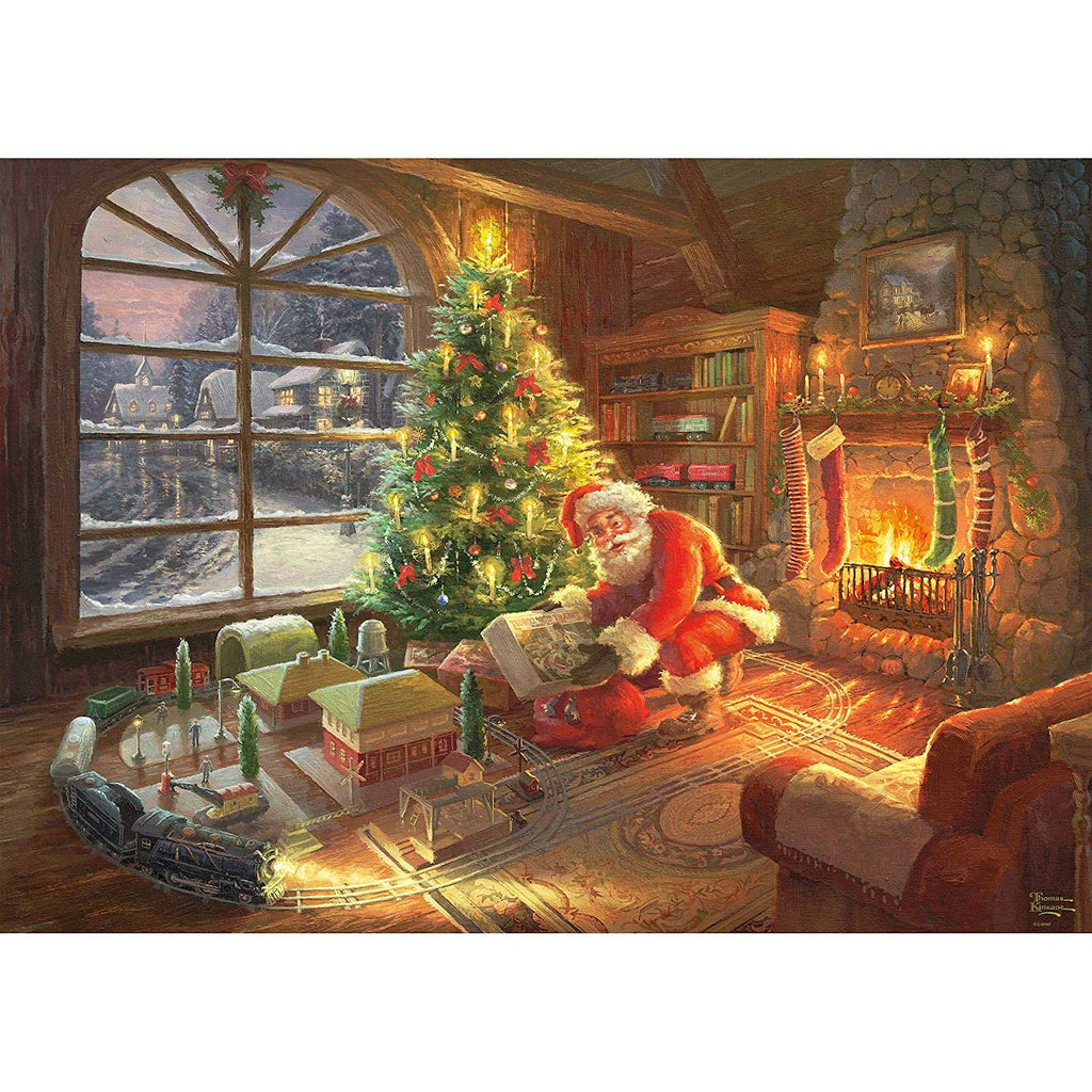 Puzzle le père noël est là 1000 pièces bleu