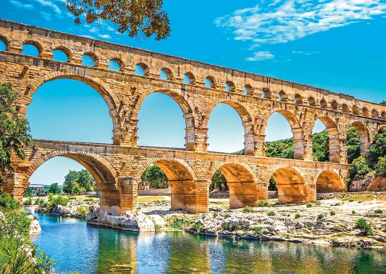 Puzzle le pont du gard 1000 pièces blanc