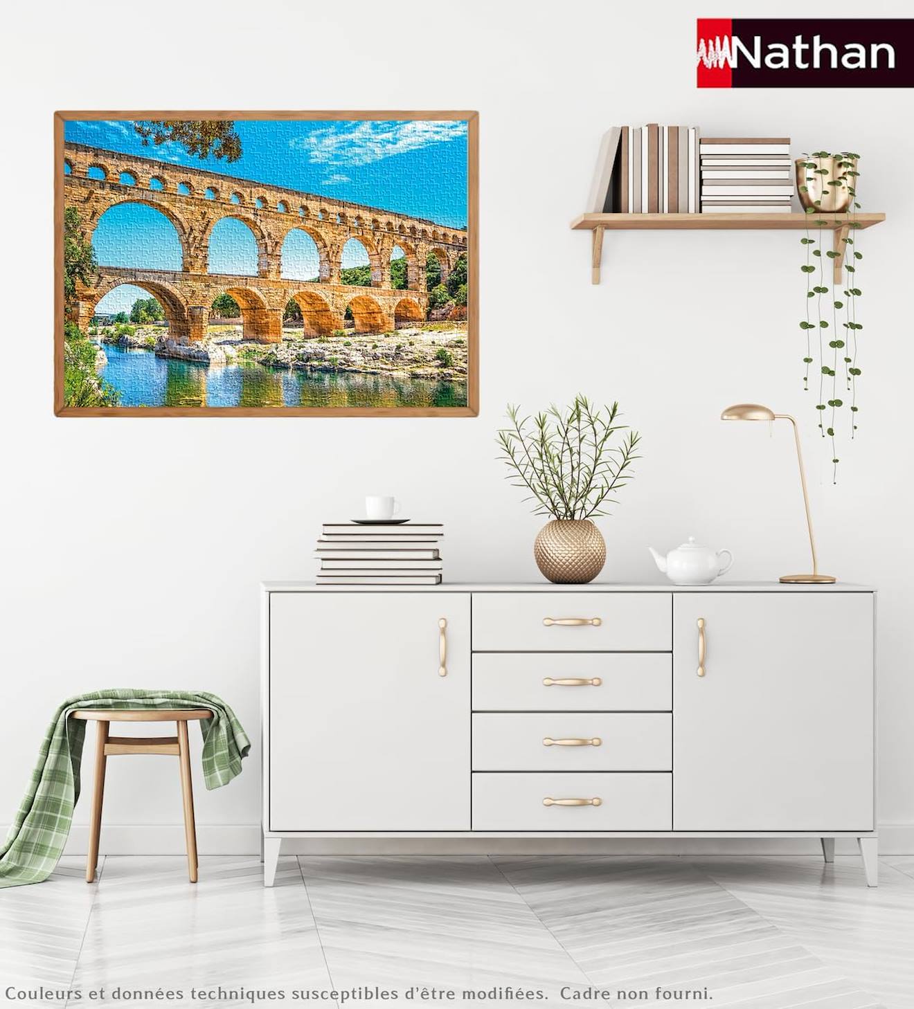 Puzzle le pont du gard 1000 pièces blanc