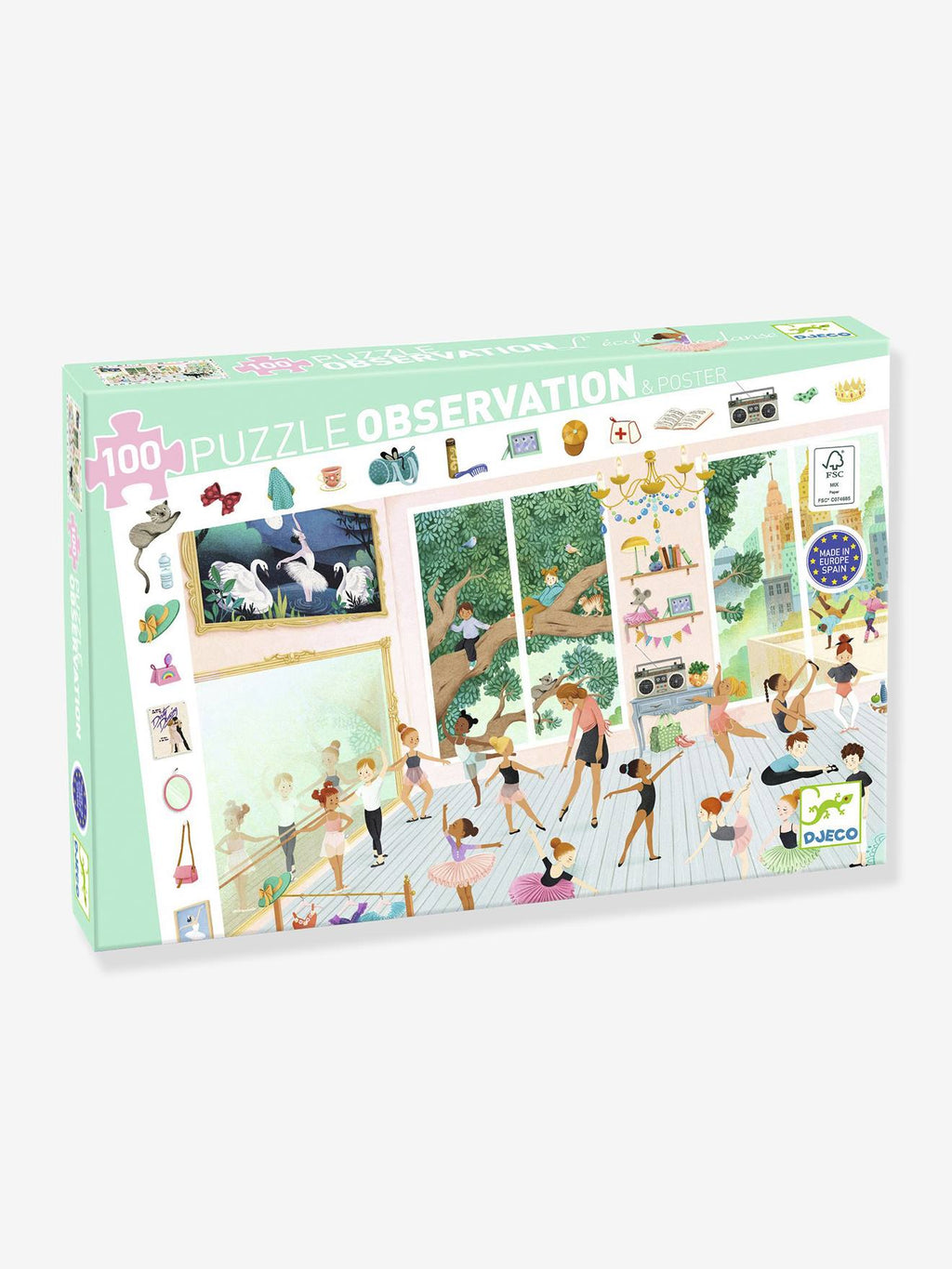 Puzzle l'école de danse 100 pièces vert