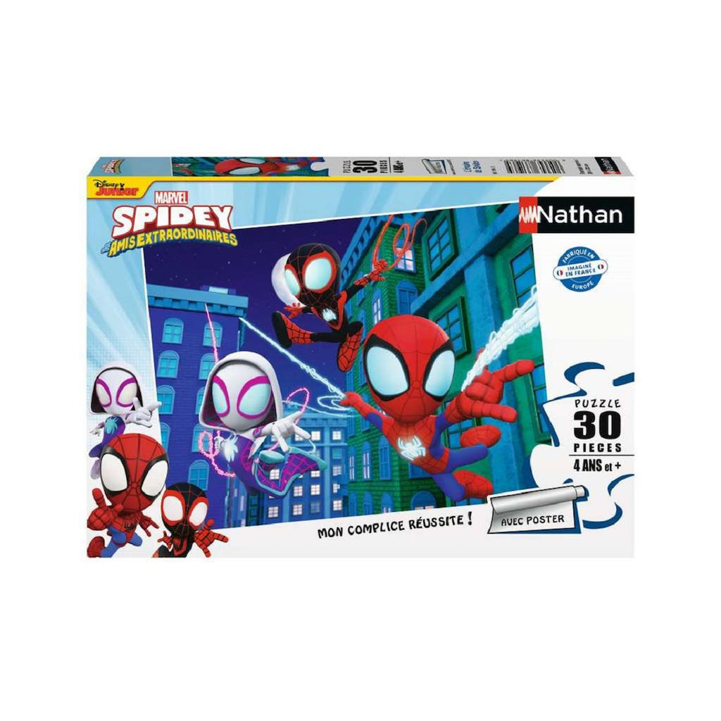 Puzzle l'équipe de spidey 30 pièces bleu