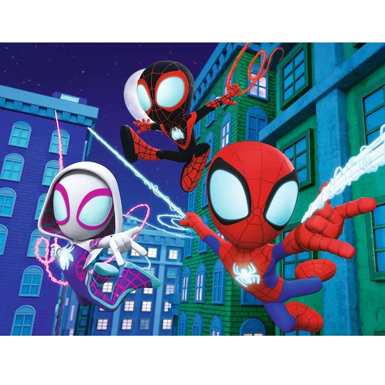 Puzzle l'équipe de spidey 30 pièces bleu