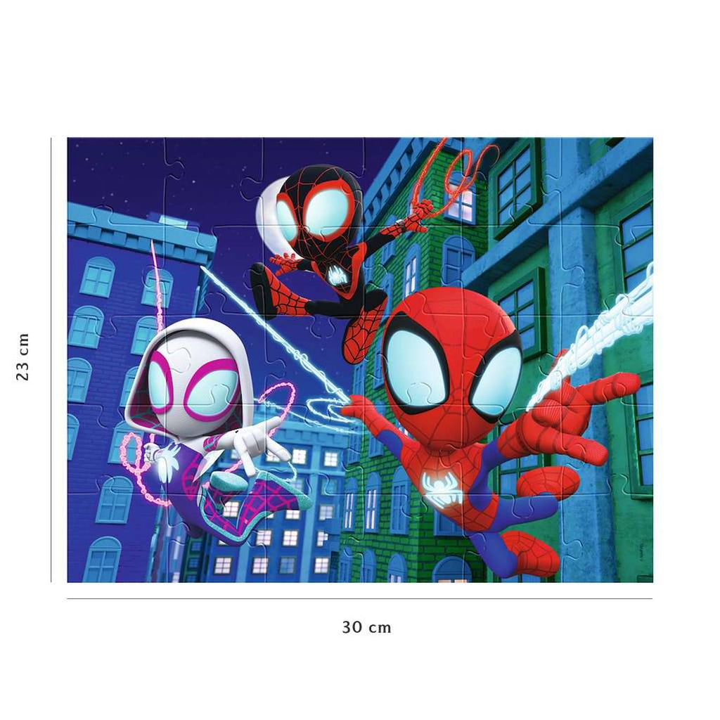 Puzzle l'équipe de spidey 30 pièces bleu