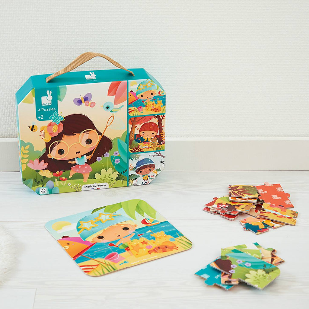 Puzzle les 4 saisons 6 à 16 pièces multicolore