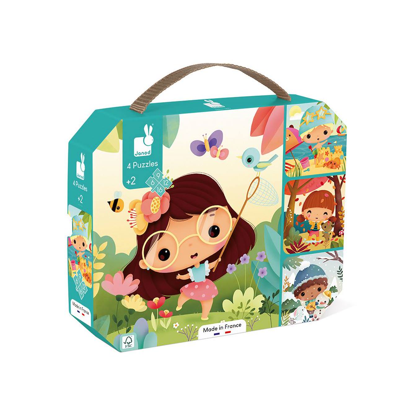 Puzzle les 4 saisons 6 à 16 pièces multicolore