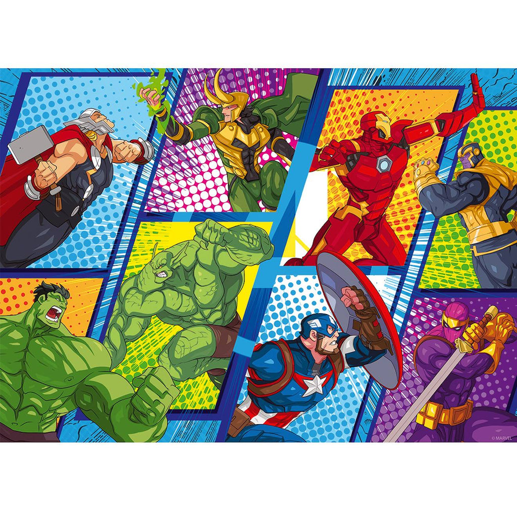 Puzzle les Avengers contre les méchants 60 pièces blanc