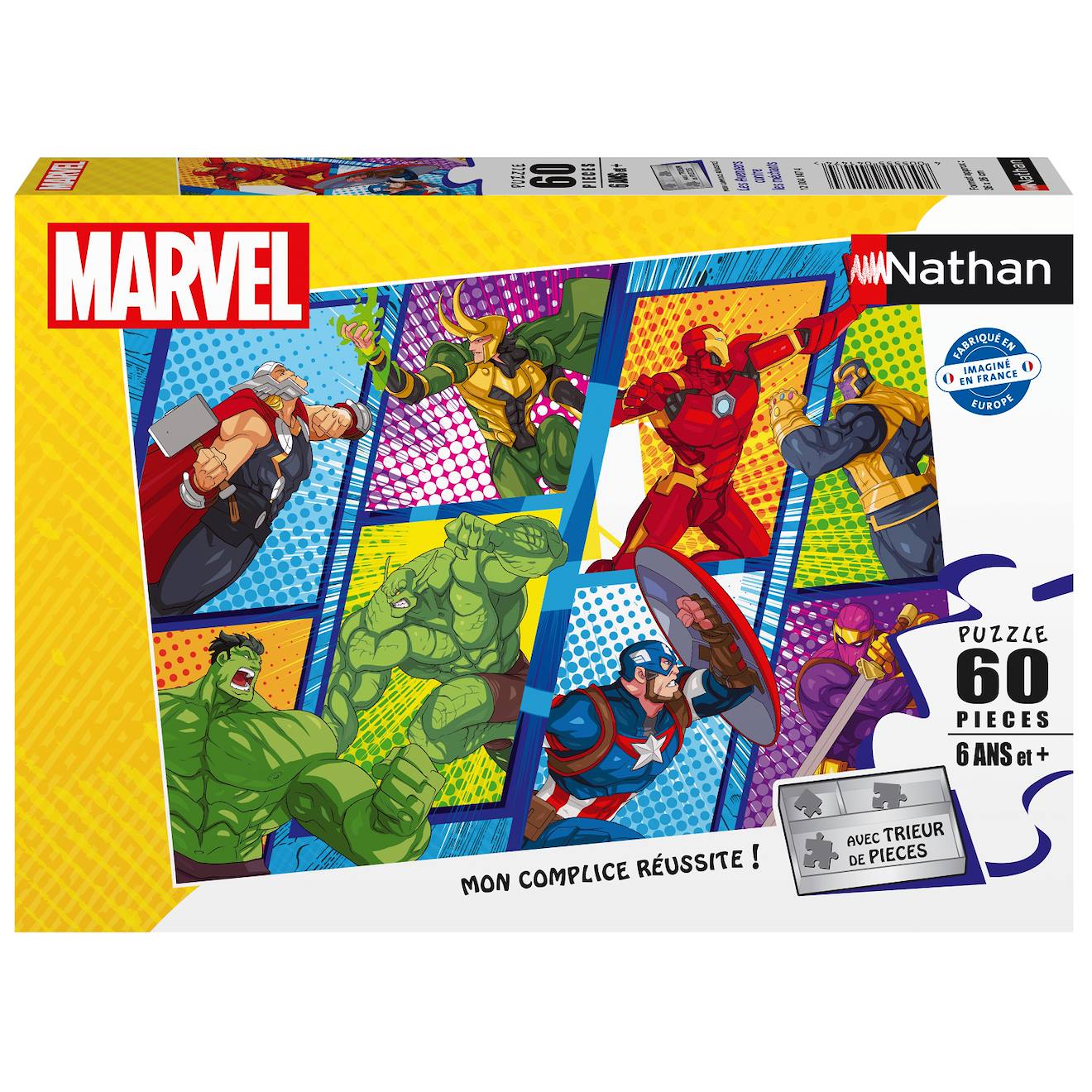 Puzzle les Avengers contre les méchants 60 pièces blanc
