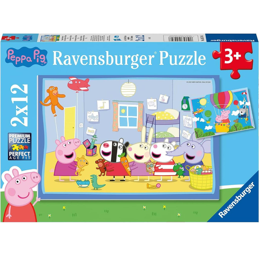 Puzzle les aventures de Peppa Pig 2x12 pièces bleu